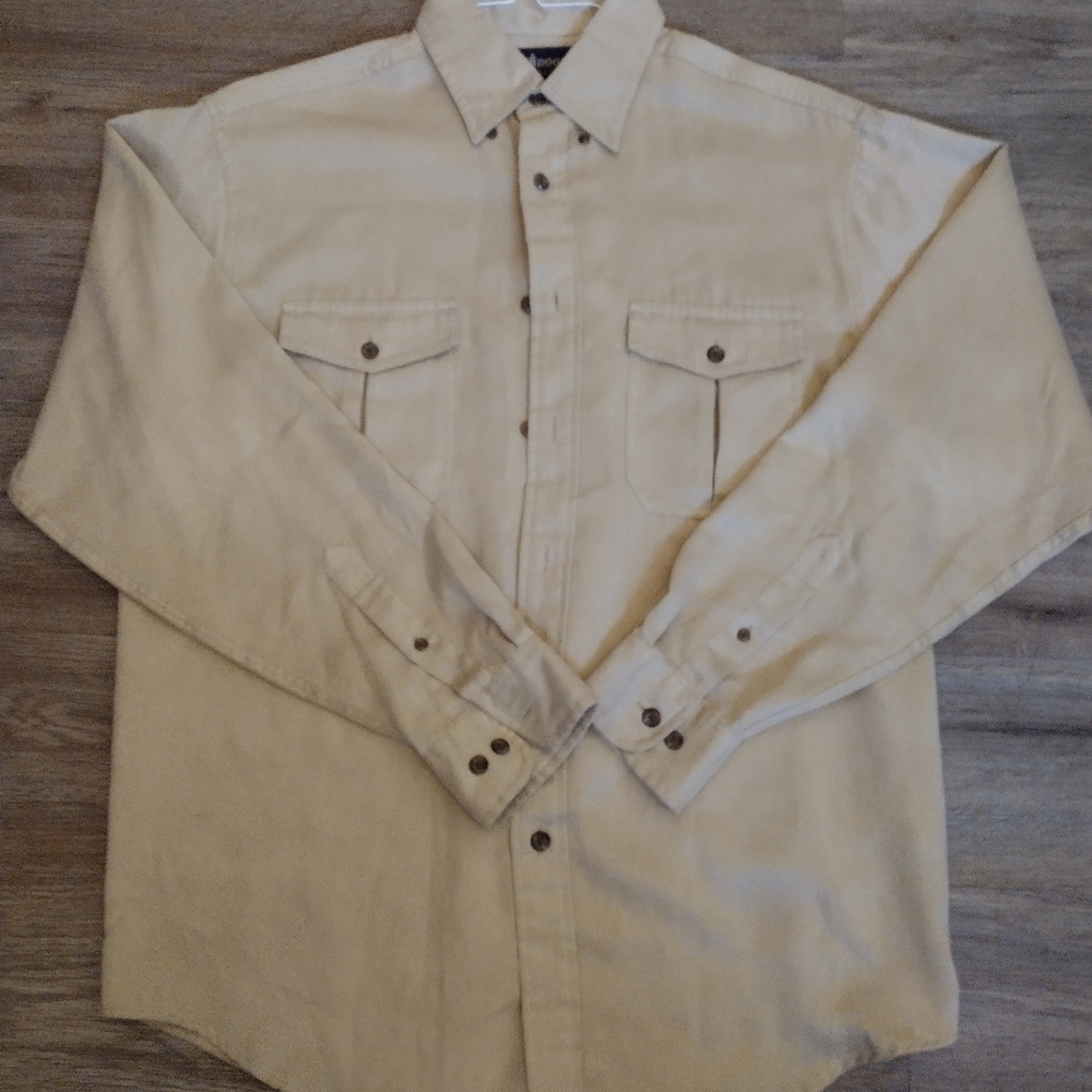 Outdoors by Roundtree & Yorke Men's Long Sleeved Button Front Dress Shirt Sz M